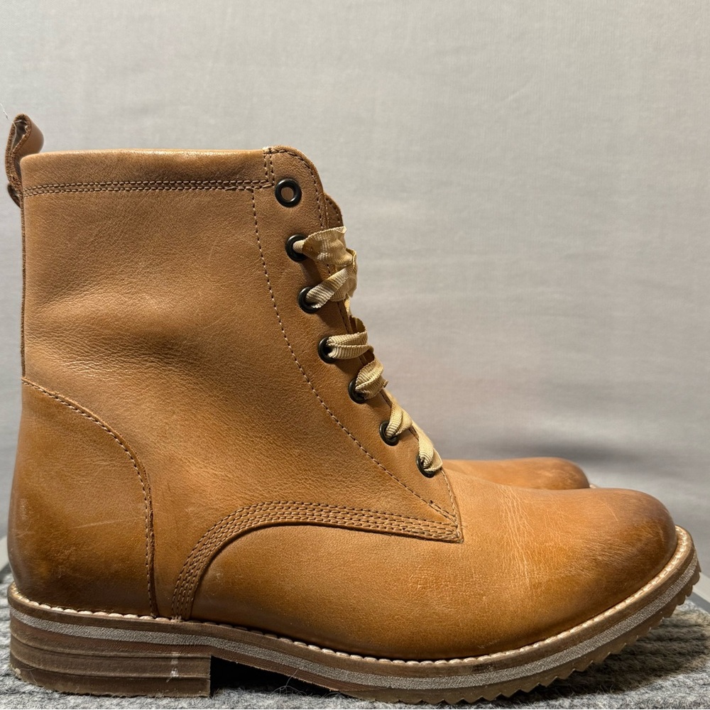 Crevo Tan Leather Ankle Boots